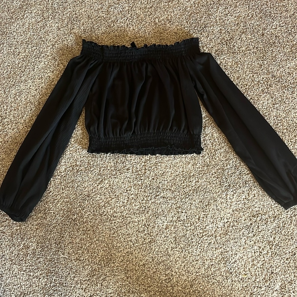 Divided Black small off the shoulder long sleeve blouse.